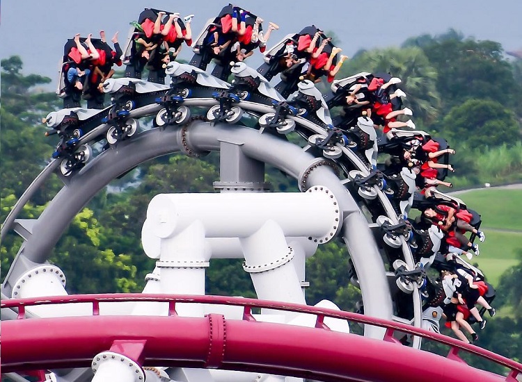 Sentosa is bustling.