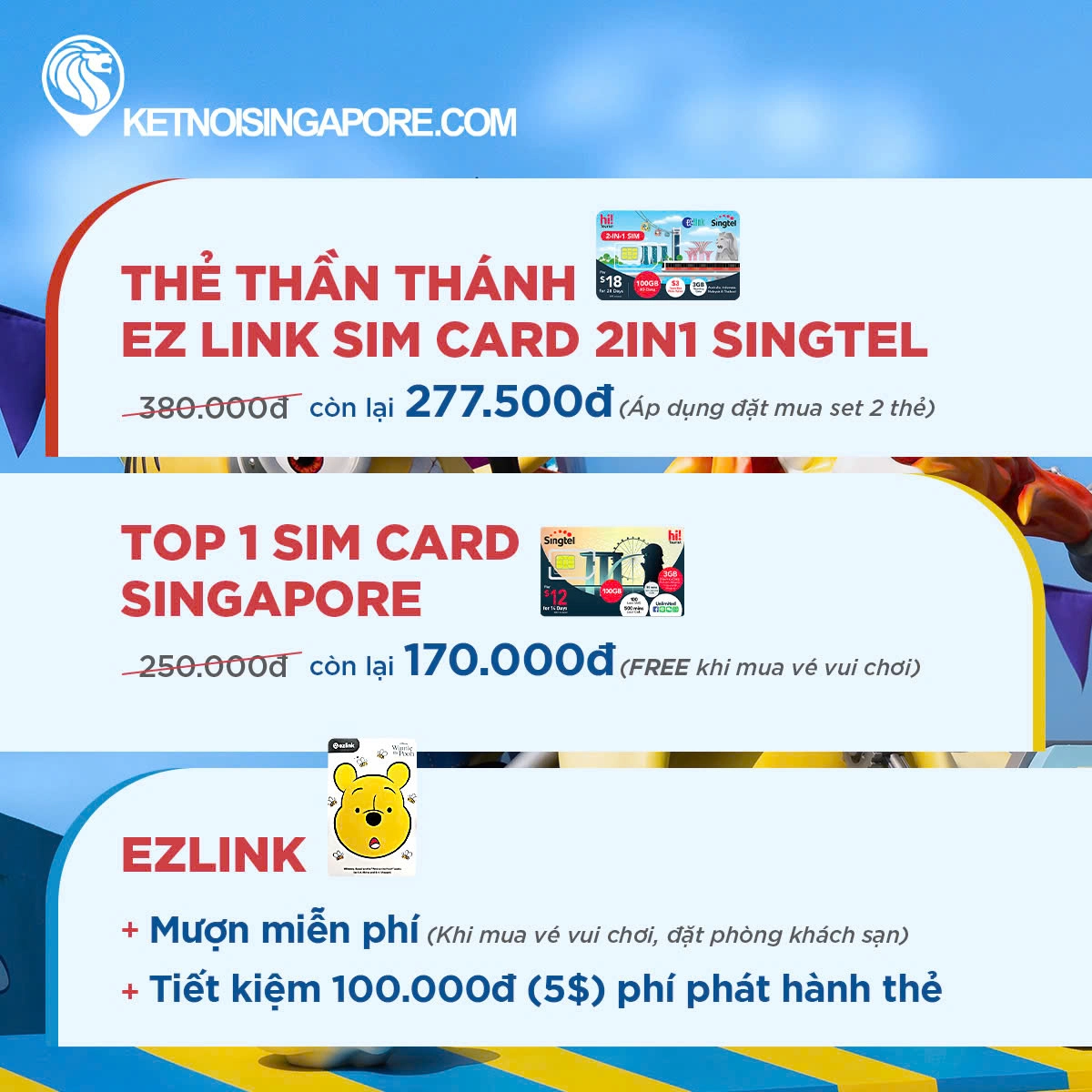 Tung Tăng Singapore Không Cần Lo Sim Thẻ